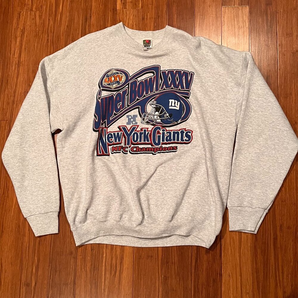 Vintage Super Bowl XXV New York Giants Crewneck Sweatshirt XXL NFL Graphic
